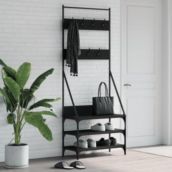 Clothes Rack with Shoe Storage vidaXL Black 72x34x184 cm