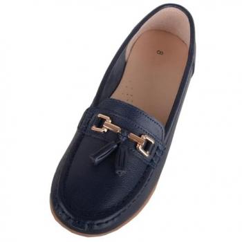 Women's Navy Slip-On Casual Leather Loafer – ABSOLUTE FOOTWEAR, Size 7
