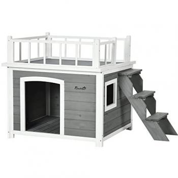 Chenil pour chiens avec terrasse PawHut, 121 x 77 x 78 cm
