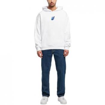 Oversized Le Papillon heavy hooded sweatshirt bílý