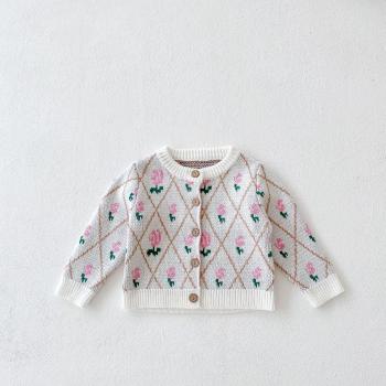 2022 Autumn Baby Floral Knitted Bodysuit