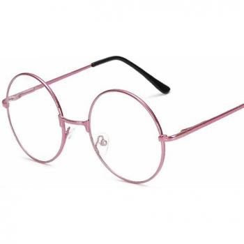 Unisex Transparent Round Blue Optical Glasses