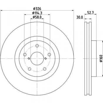 HELLA 8DD 355 117‑861 Pro-Grade Brake Rotor