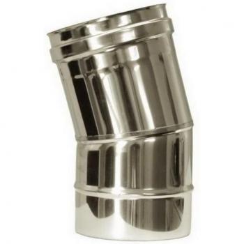 Chimée double paroi isolée courbe 15 mm inox DN 150/200