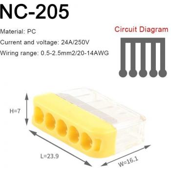 Quick Wire Splice Connector 2/3/5 Pin AWG 20-14