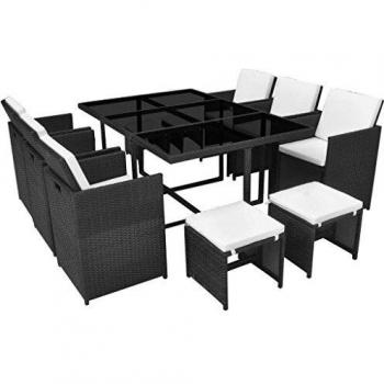 VidaXL Essgruppe 27-TLG. Poly Rattan Gartenmöbel Set Gartengarnitur Sitzgruppe