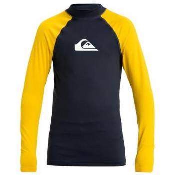 Quiksilver Everyday Manica Lunga UPF50 Nero-Giallo Bambino 10