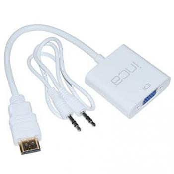 Inca Adattatore IHTVJ-7: Video & Dati HDMI a VGA, 15 pollici, 20 cm – bianco