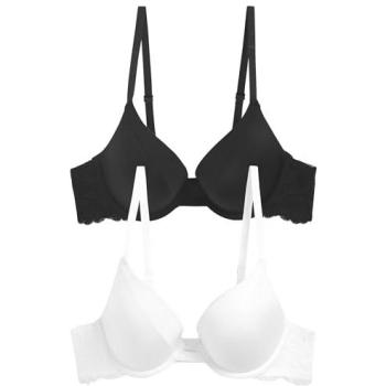 Soutien-gorge push-up noir/white avec coussin anti-plongée A-E, 2 pièces