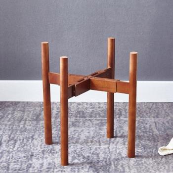 Modern Bamboo Plant Stand, Adjustable 8 to 12 Inch Flower Holder for Indoor and Outdoor Use