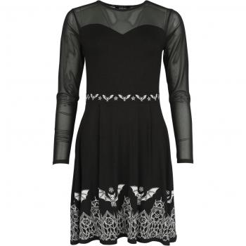 Robe courte Mesh Gothicana – Design nocturne – Chauve-souris – Taille S‑XL – Noir