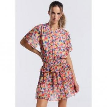 Vestito Lois Jeans A Maniche Corte in Denim Multicolore XS