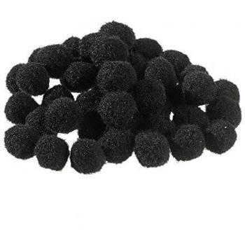 Pompons schwarz, 15 mm, 45 Stück im Set