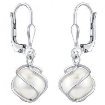 Silvego, Ohrringe, Glamouröse Ohrringe mit Swarovski-Perle SILVEGOBP31644