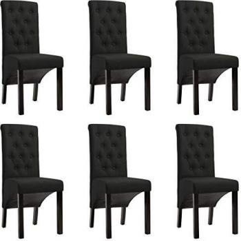 Black Upholstered Dining Chairs (6 Pack) – VidaXL