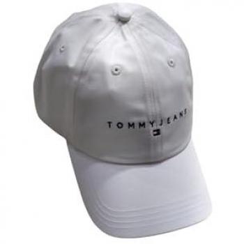Cappellino Tommy Jeans Linear Logo Bianco Antico Taglia Unica