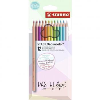 Set de 12 crayons de couleur aquarellables STABILO Pastellove