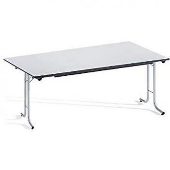 Table pliante de réunion avec plateau rectangulaire et pieds en tube rond, 1600 x 800 mm
