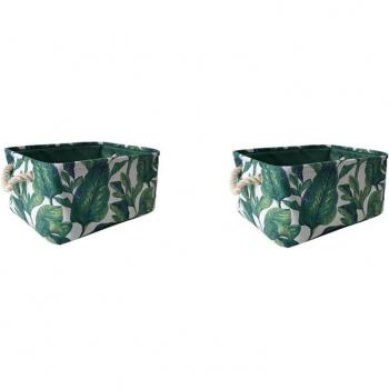 2-Piece Fabric Laundry and Toy Storage Baskets