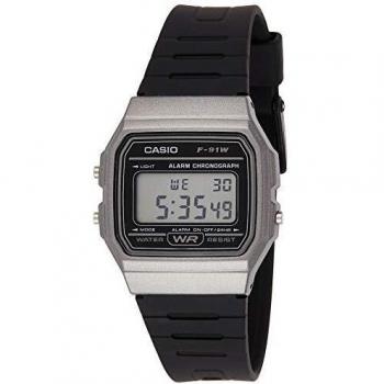 Casio Reloj Hombre Digital Cuarzo con Correa de Resina F91WM-1B