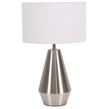 Chic Silver Touch Control Table Lamp with Drum Shade
