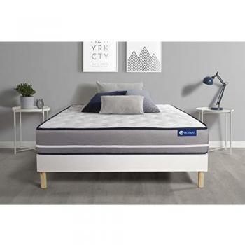Matelas ACTIMEMO Pur 90x190cm 3zones de Confort + sommier KIT Blanc
