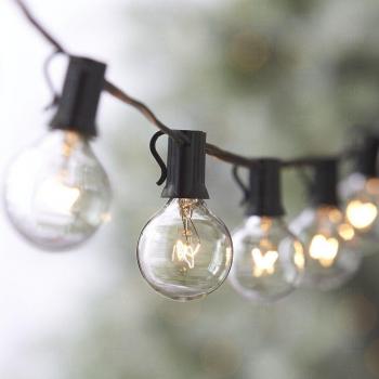 Lixada Warm White Outdoor/Indoor Waterproof Globe Festoon String Lights with G40 Bulbs, 27 Feet