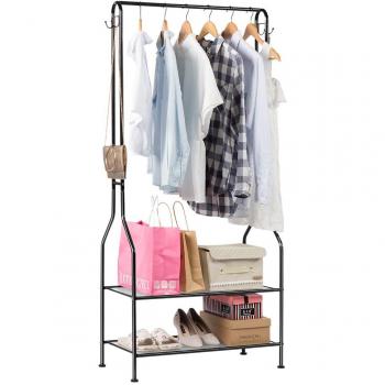 Langria 2-Tier Coat Rack and Shoe Stand for Hallways