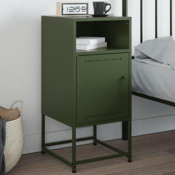 Vidaxl Steel Bedside Cabinet, Olive Green, 36x39x78 cm