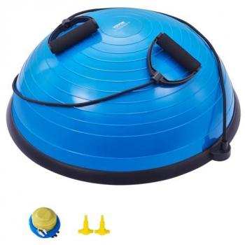 Demi-ballon Fitness Ballon d’Équilibre 62 cm Bande de Résistance Bleu