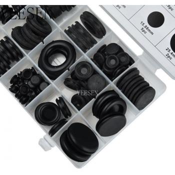 125-Piece Rubber Grommet Assortment for Wire Insulation