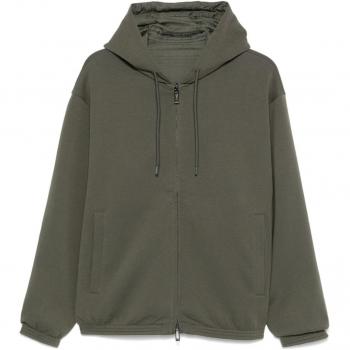 Emporio Armani Men's Green Logo Hoodie, Medium Size