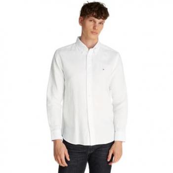 Tommy Hilfiger Herren Hemd – Weiß – Leinen/Baumwollmischung – Regular Fit – 3XL