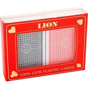 Poker Speelkaarten LION in 100% plastic Duobox
