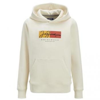 Jack & Jones Felpa con Cappuccio “Frederiksberg” Box Antico Bianco per 16 Anni