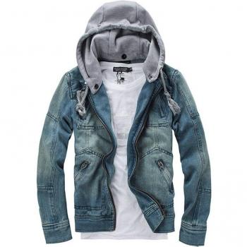 Ropa de Hombre Talla Grande: Chaqueta Vaquera con Capucha