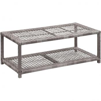 Scarpiera con Panchina Grigia in Polyrattan 80x40x30 cm