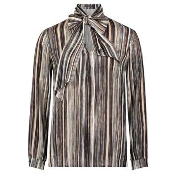 Elegant Schlupfbluse mit Knoten – Damenmode – V-Ausschnitt – Gr. 44 – Web‑Material