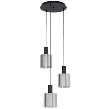 Lampadario Pendenti Gorosiba 3 Luci Acciaio Nero