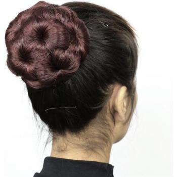 Donut Clip XINRAN Pelo Rizado 9 Flores para Mujeres