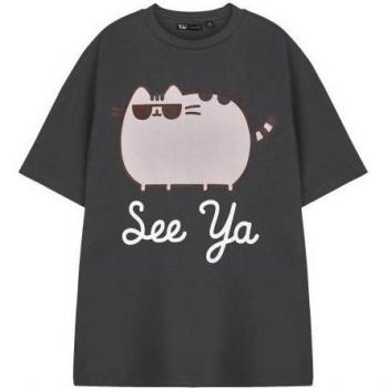 Kurzärmliges Pusheen Tee – Erwachsene Version, Farbe Kohle