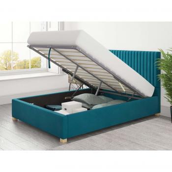 Teal Velvet Comfort Ottoman – Leyla Collection