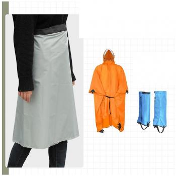Veste de pluie longue en tissu waterproof, noir, outdoor