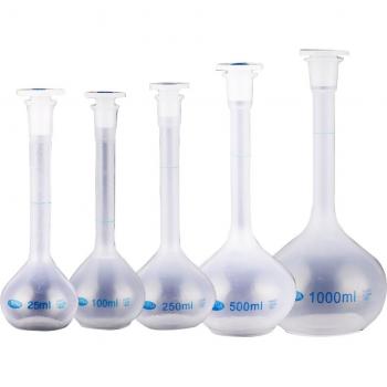 Clear Plastic Lab Flask with Long Neck and Stopper #63