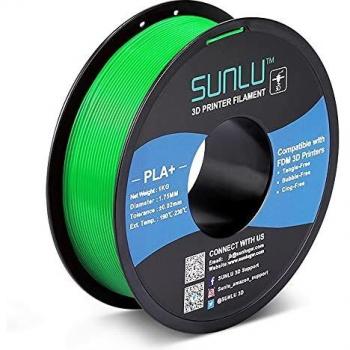 Sunlu 1.75mm PLA+ Filament for 3D Printers & Pens, 1kg (Green)