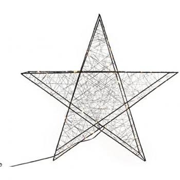 LED Weihnachtsstern schwarz 120 warmweiße LEDs 58 cm Deko Innen Außen