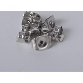 100-Count Stainless Steel Butterfly Earrings Back Stopper for Studs