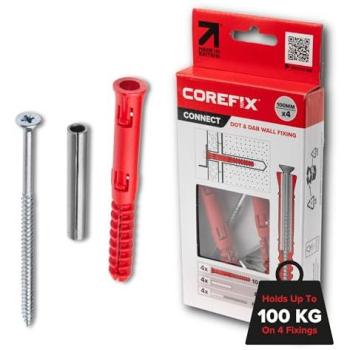 Corefix Connect 100mm Dual‑Dot & Dab Mounting System – 4 Pieces