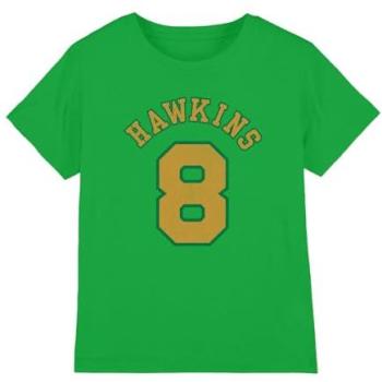 Stranger Things Hawking No. 8 Junior Graphic Shirt – Green