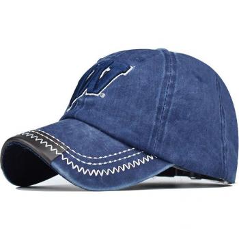 Casquette réglable brodée W italique, chapeau de soleil pour l'extérieur, couvre-soleil lavé